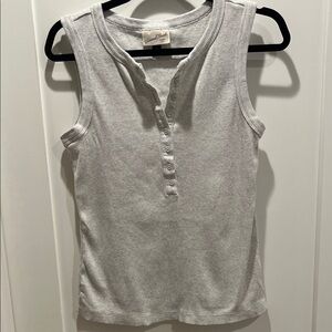 Universal Thread Light Gray Button Tank Top